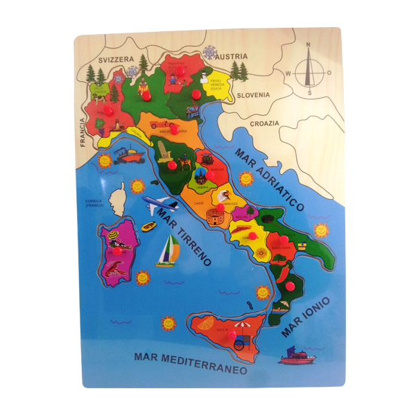 PUZZLE Cartina geografica Italia colorata